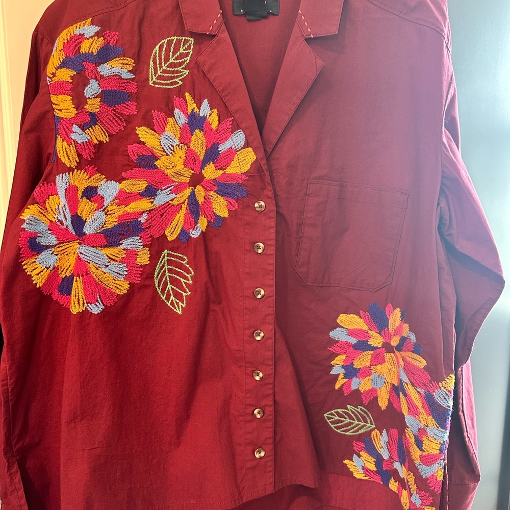 Maeve by Anthropologie Red Blouse
